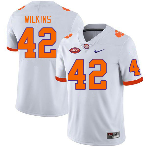 Clemson Tigers #42 Christian Wilkins College Football Jerseys Stitched Sale-White